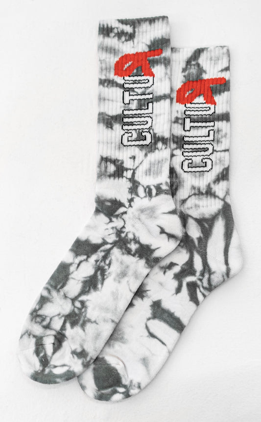 Gray Tie-Dye Socks