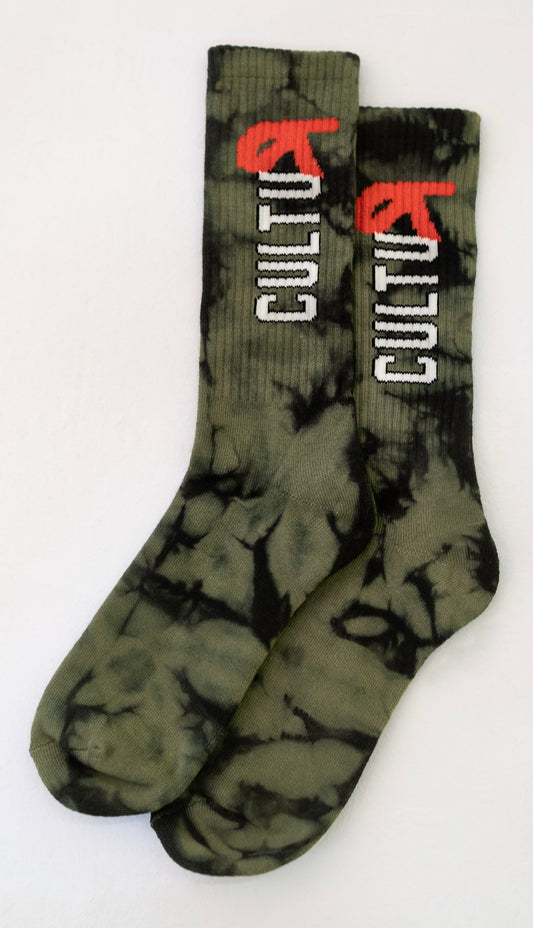 Green Tie-Dye Socks